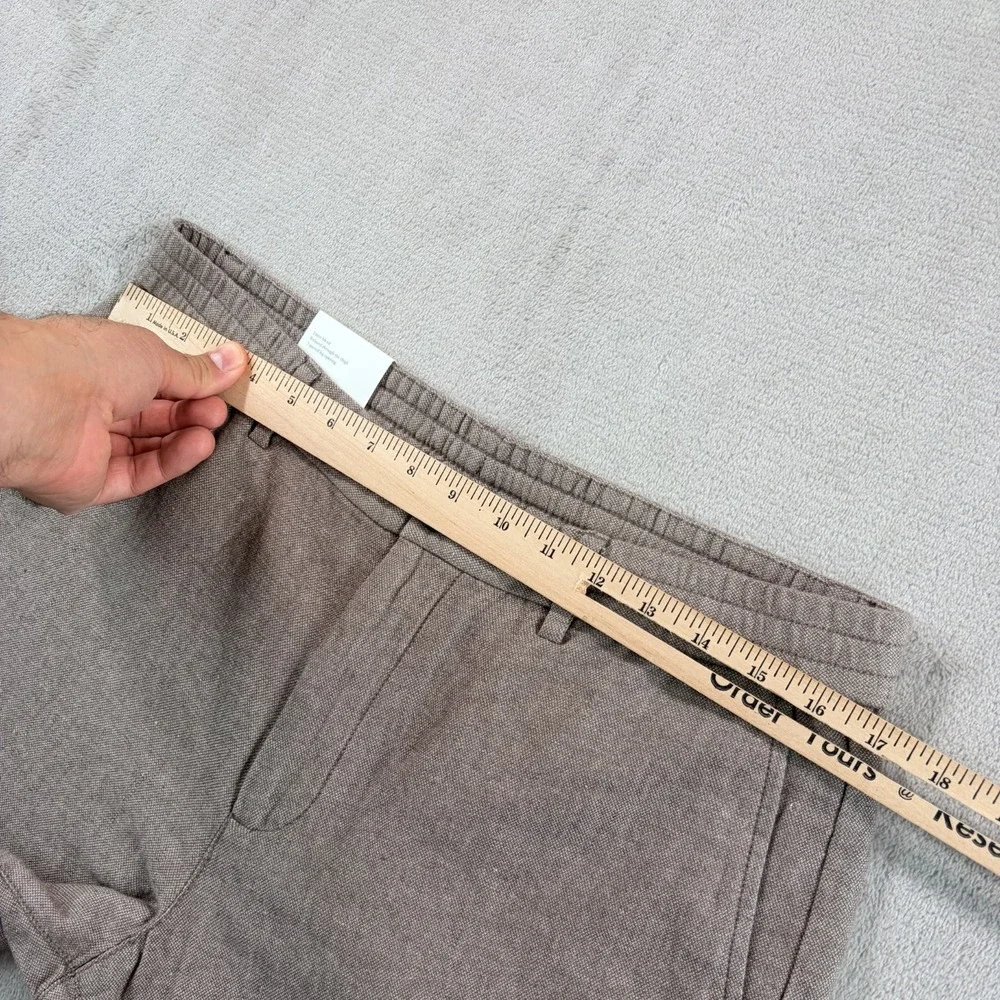 Banana Republic Athletic Fit Linen Blend Pants Men 32x27 in Taupe Tapered NWT